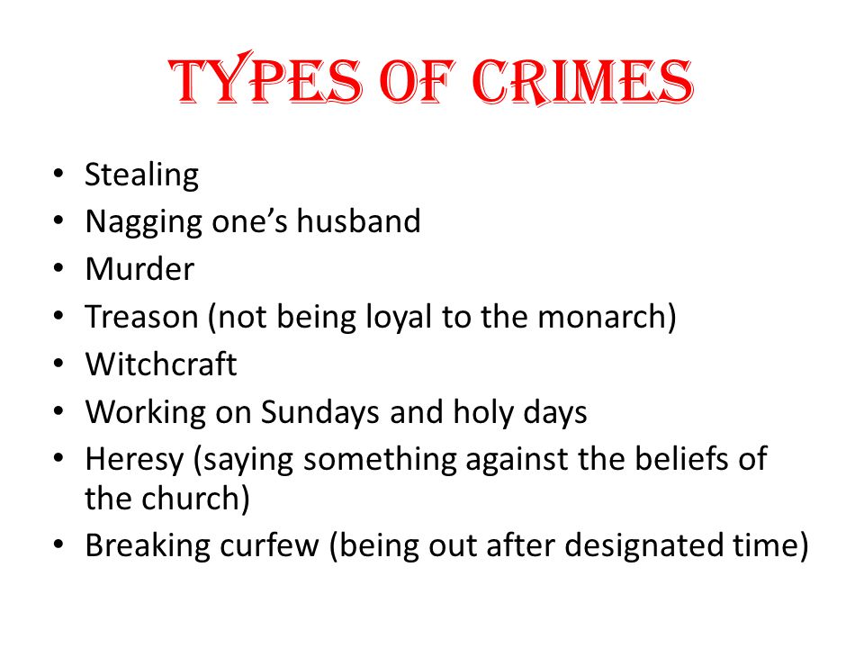 what are the main types of crimes
